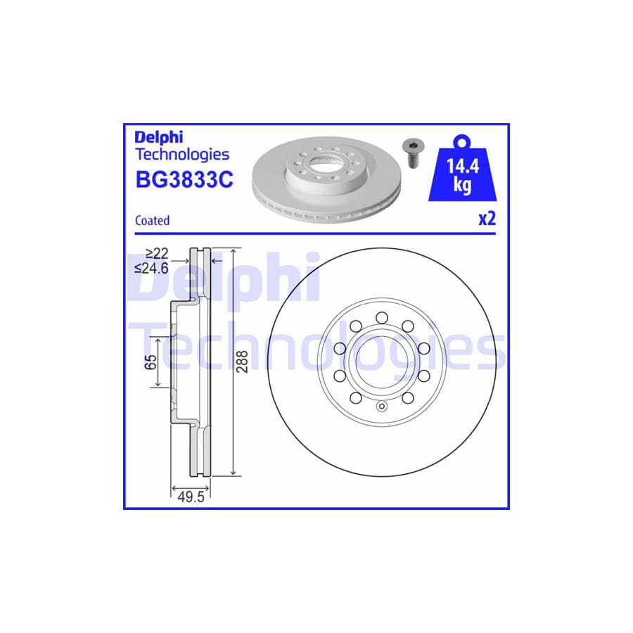 Delphi Bg3833C Brake Disc