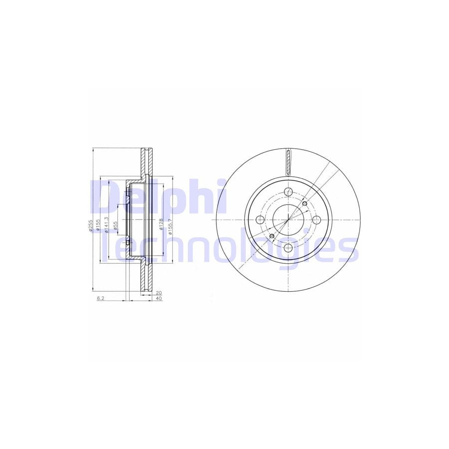 Delphi Bg4274 Brake Disc For Toyota Iq (Aj10)