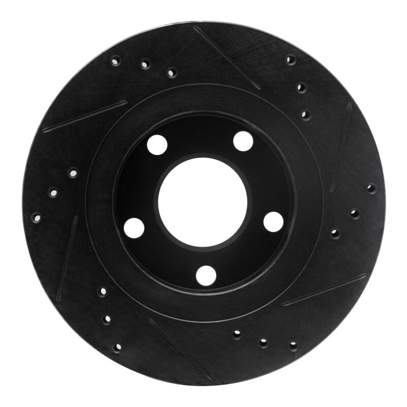 R1 Concepts R1 00-03 Audi A8 Rear Left Drilled & Slotted Black Brake Rotor