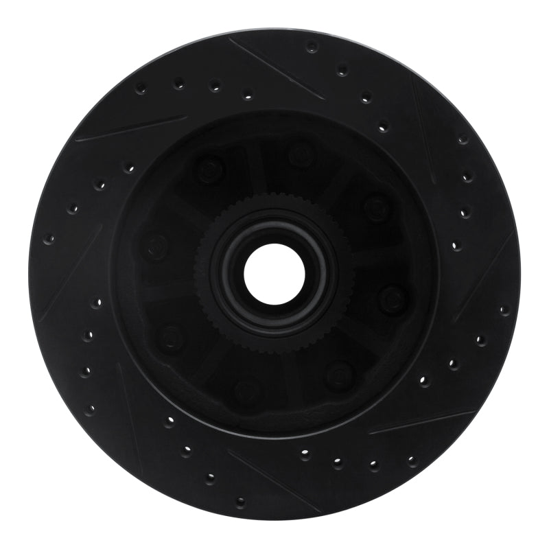 R1 Concepts R1 01-02 Chevrolet Express 3500 Front Left Drilled & Slotted Black Brake Rotor