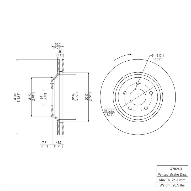 DFC 88-96 Chevrolet Corvette Right Front GeoSPEC Coated Rotor