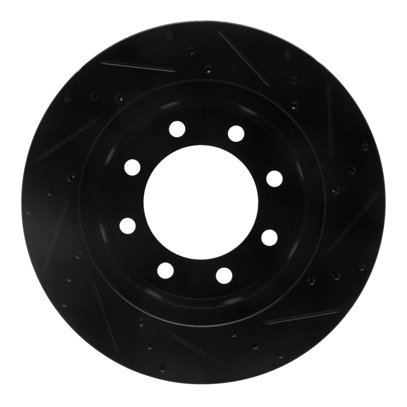 R1 Concepts R1 03-08 Dodge Ram 2500 Front Left Drilled & Slotted Black Brake Rotor