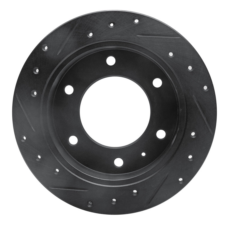 R1 Concepts R1 88-95 Isuzu AMIGO Rear Right Drilled & Slotted Black Brake Rotor