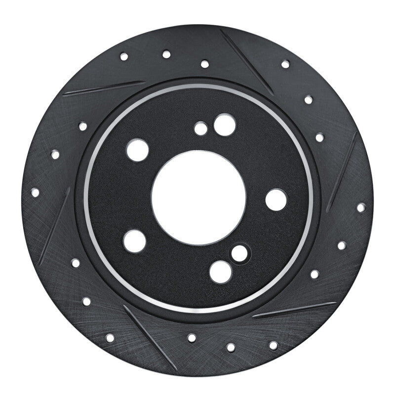 R1 Concepts R1 90-95 Mercedes-Benz 300SL Rear Right Drilled & Slotted Black Brake Rotor