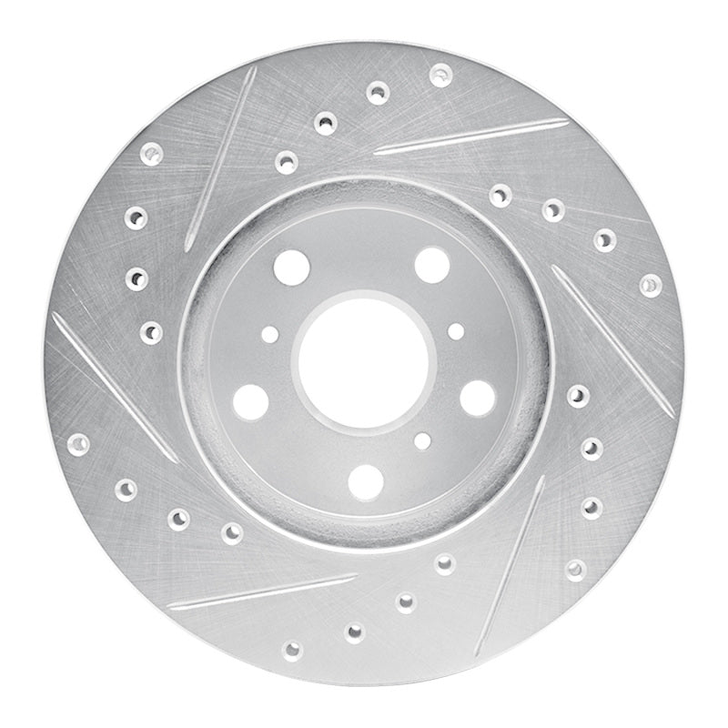 R1 Concepts R1 87-91 Toyota Camry Front Right Drilled & Slotted Silver Brake Rotor