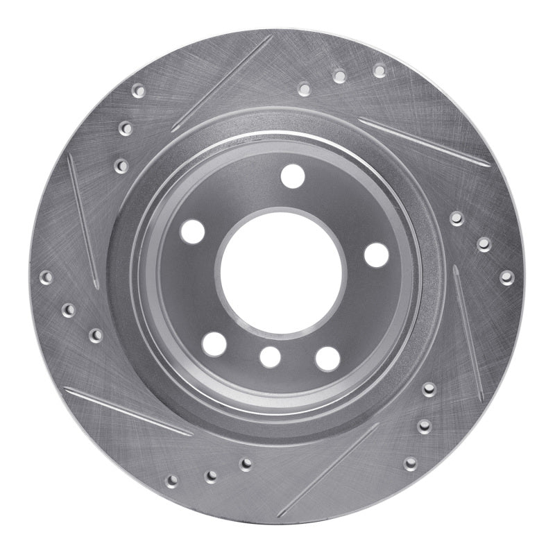 R1 Concepts R1 99-06 BMW 323I Rear Right Drilled & Slotted Silver Brake Rotor