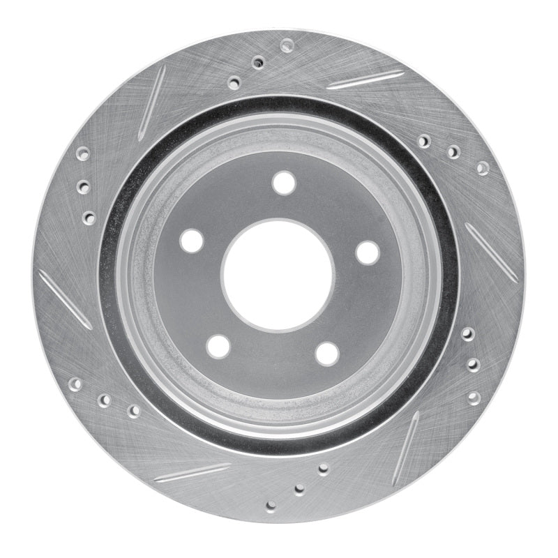 R1 Concepts R1 97-05 Chevrolet Blazer Rear Right Drilled & Slotted Silver Brake Rotor