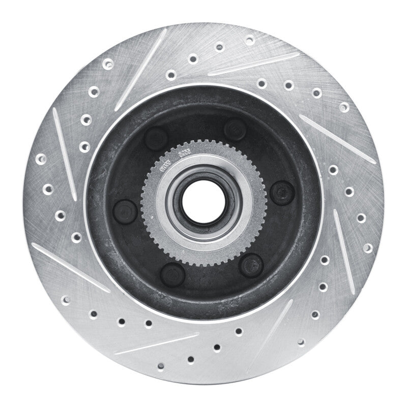 R1 Concepts R1 94-02 Chevrolet Express 2500 Front Right Drilled & Slotted Silver Brake Rotor