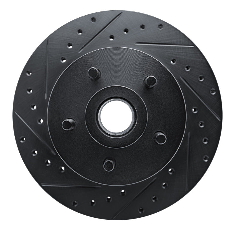 R1 Concepts R1 87-90 Dodge Dakota RWD Front Left Drilled & Slotted Black Brake Rotor