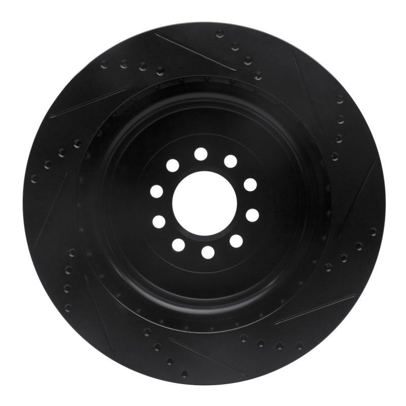 R1 Concepts R1 03-05 Jaguar XJR Front Left Drilled & Slotted Black Brake Rotor