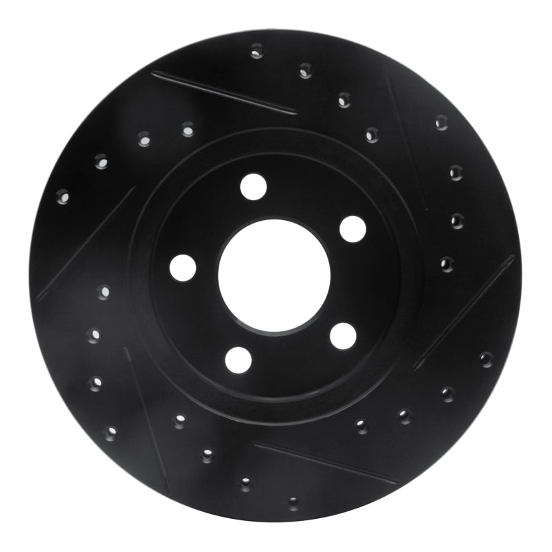 R1 Concepts R1 95-00 Chrysler CIRRUS Front Left Drilled & Slotted Black Brake Rotor
