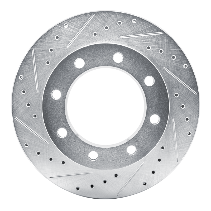 R1 Concepts R1 77-00 Chevrolet V30 & V3500 Pickup Front Left Drilled & Slotted Silver Brake Rotor
