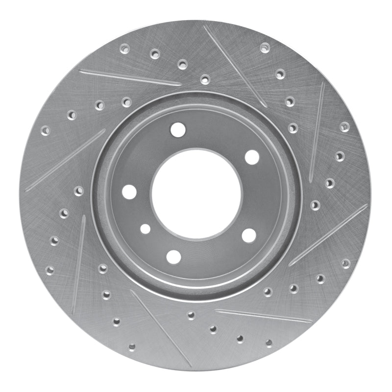 R1 Concepts R1 86-89 Jaguar XJ12 Front Left Drilled & Slotted Silver Brake Rotor