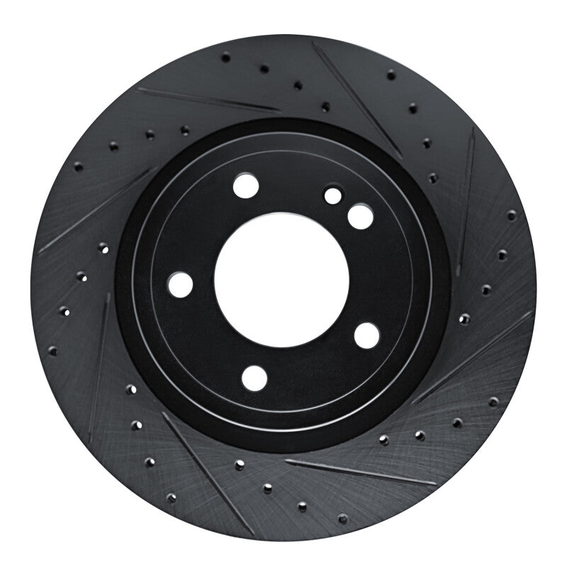 R1 Concepts R1 2019-2025 Mercedes-Benz G580 Rear Right Drilled & Slotted Black Brake Rotor
