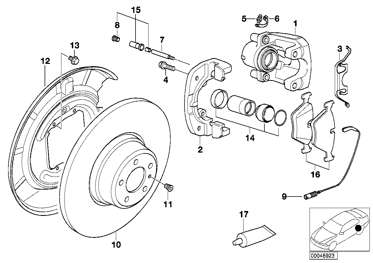Genuine BMW 34211163333 E38 Caliper Housing Left (Inc. 740d, 750iL & 750iLP) | ML Performance US US Car Parts