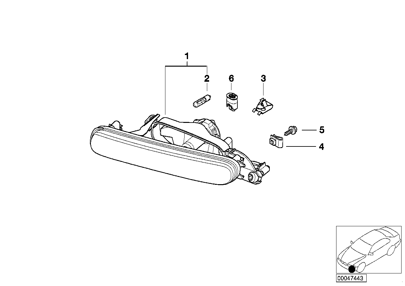 Genuine BMW 63176908283 E46 Fog Lights, Left TITAN (Inc. 330i & 330xi) | ML Performance US US Car Parts