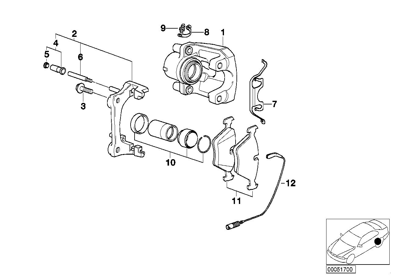 Genuine BMW 34216768423 E46 Caliper Housing Left (Inc. 330xi, 325xi & 325i) | ML Performance US US Car Parts