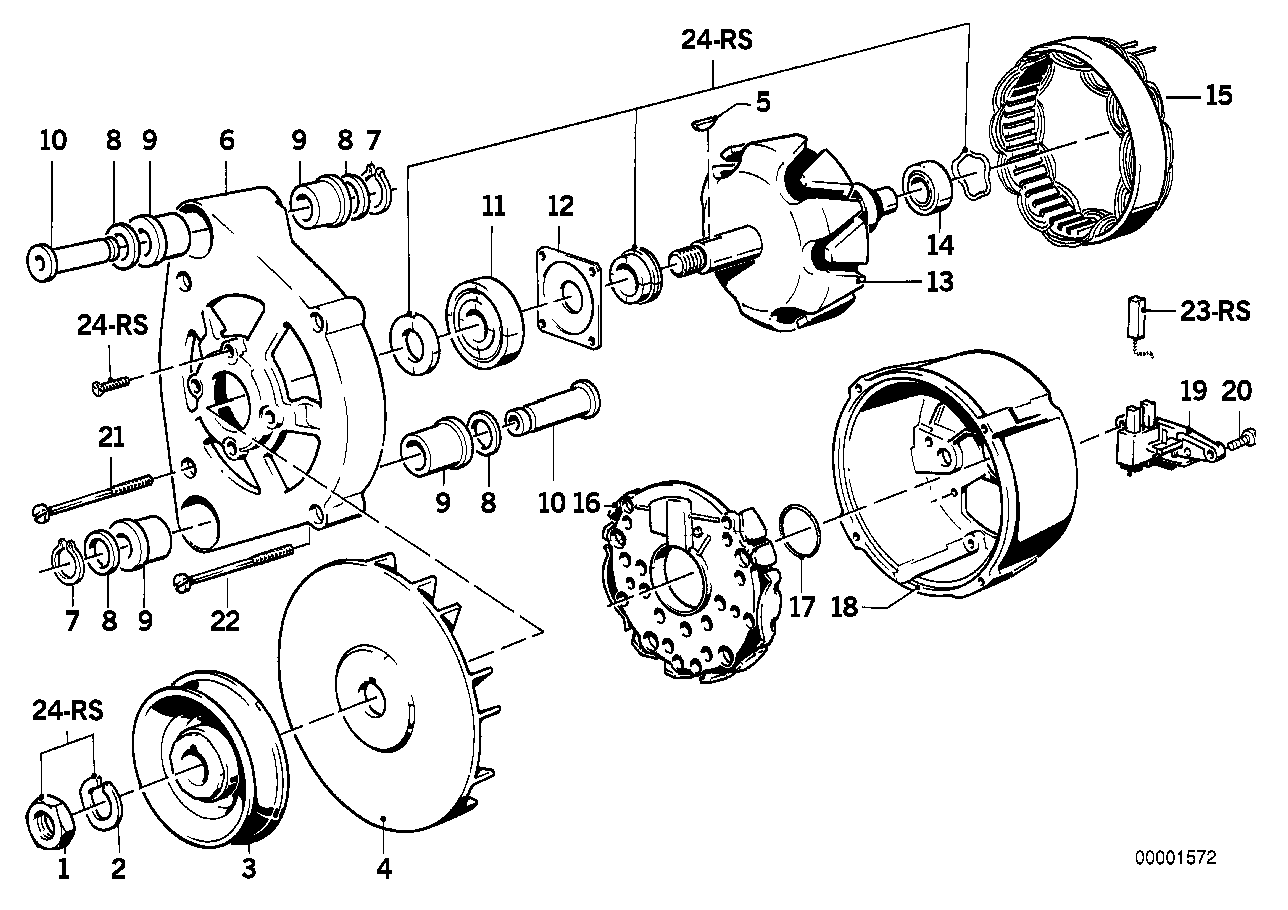 Genuine BMW 12311727759 E36 E32 E34 Stator Assy (Inc. 732i, 728iS & 320i) | ML Performance US US Car Parts