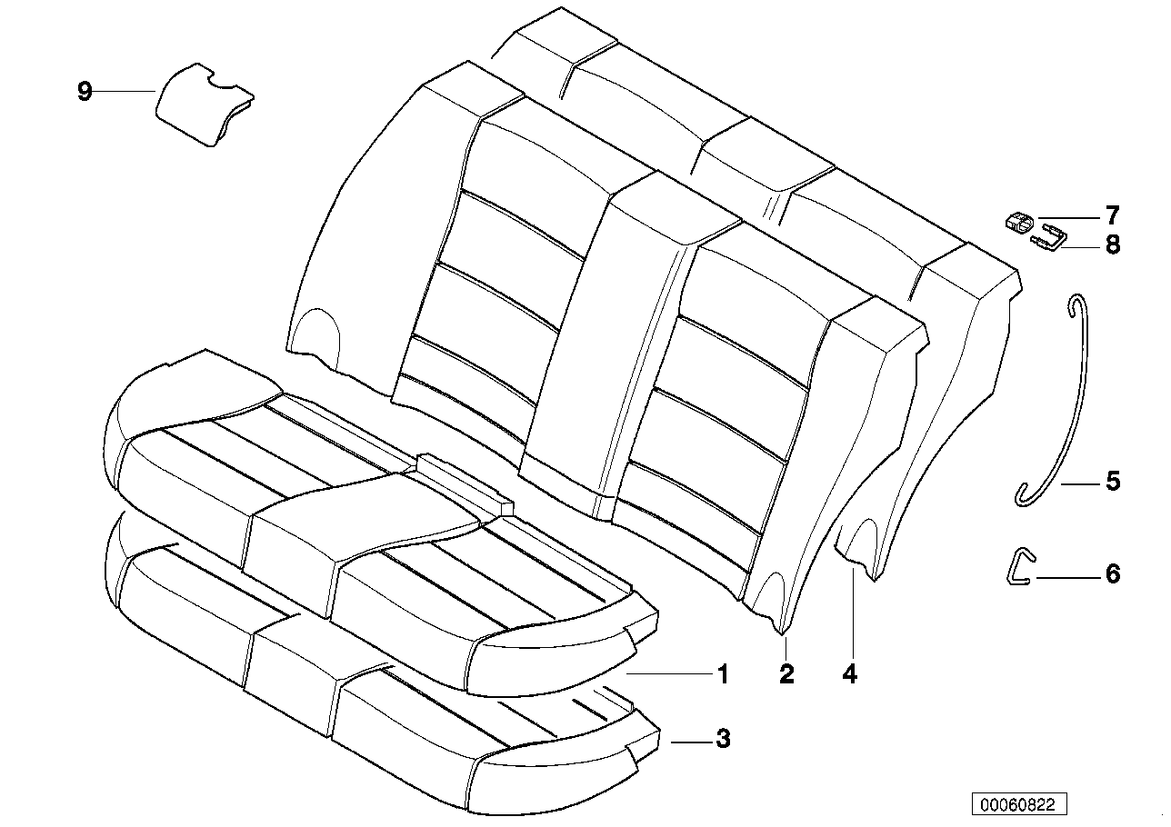 Genuine BMW 52208236150 E46 Backrest Upholstery (Inc. 330i, 316i 1.6 & 330d) | ML Performance US US Car Parts