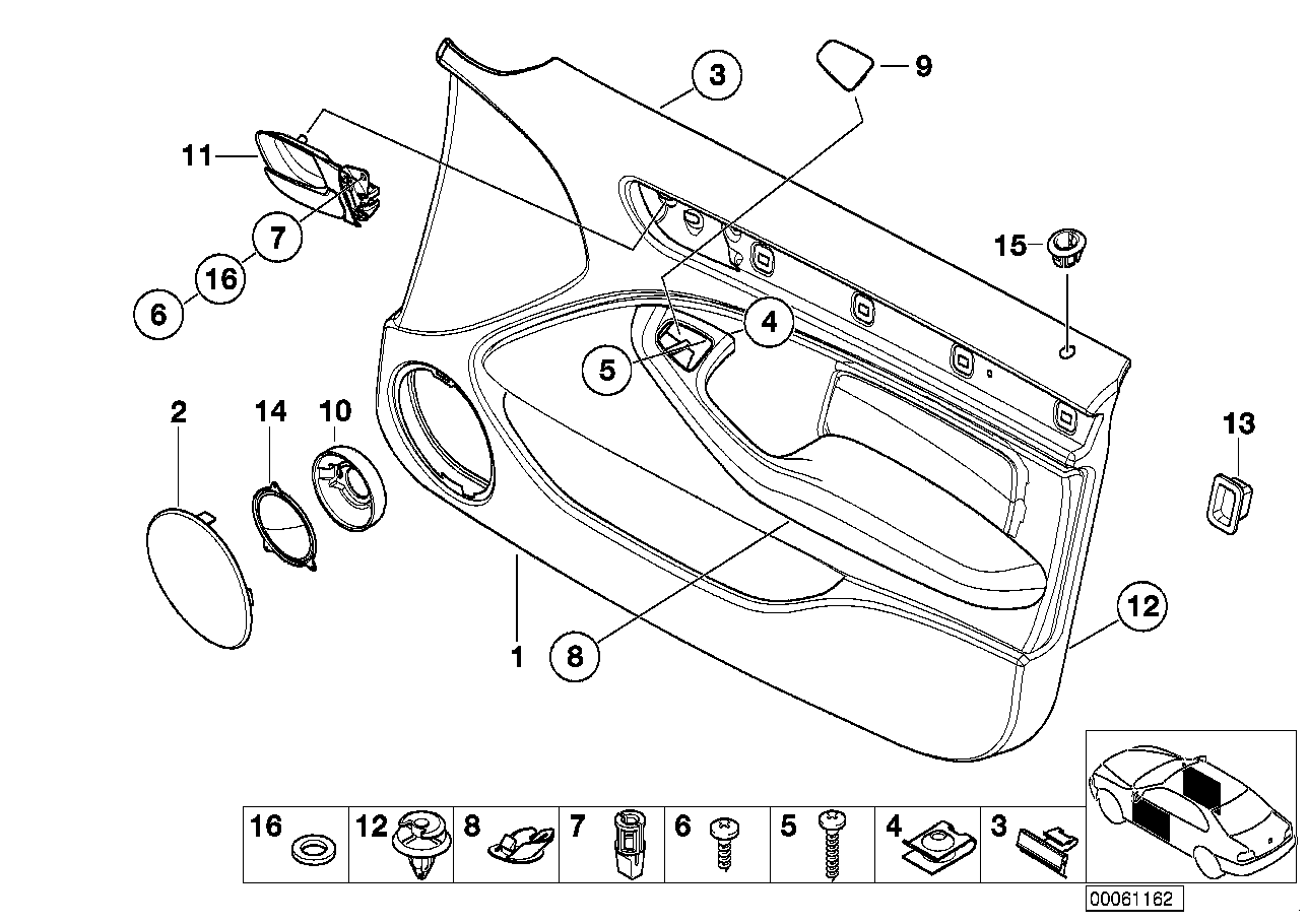 Genuine BMW 51418224572 E46 Door Trim Panel, Front Right ANTHRAZIT (Inc. 330i, 316i 1.9 & 323i) | ML Performance US US Car Parts