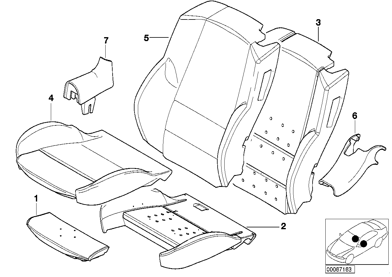 Genuine BMW 52108255582 E46 Cover Backrest Leather Right HELLBEIGE (Inc. 320Ci, 318Ci & 320Cd) | ML Performance US Car Parts