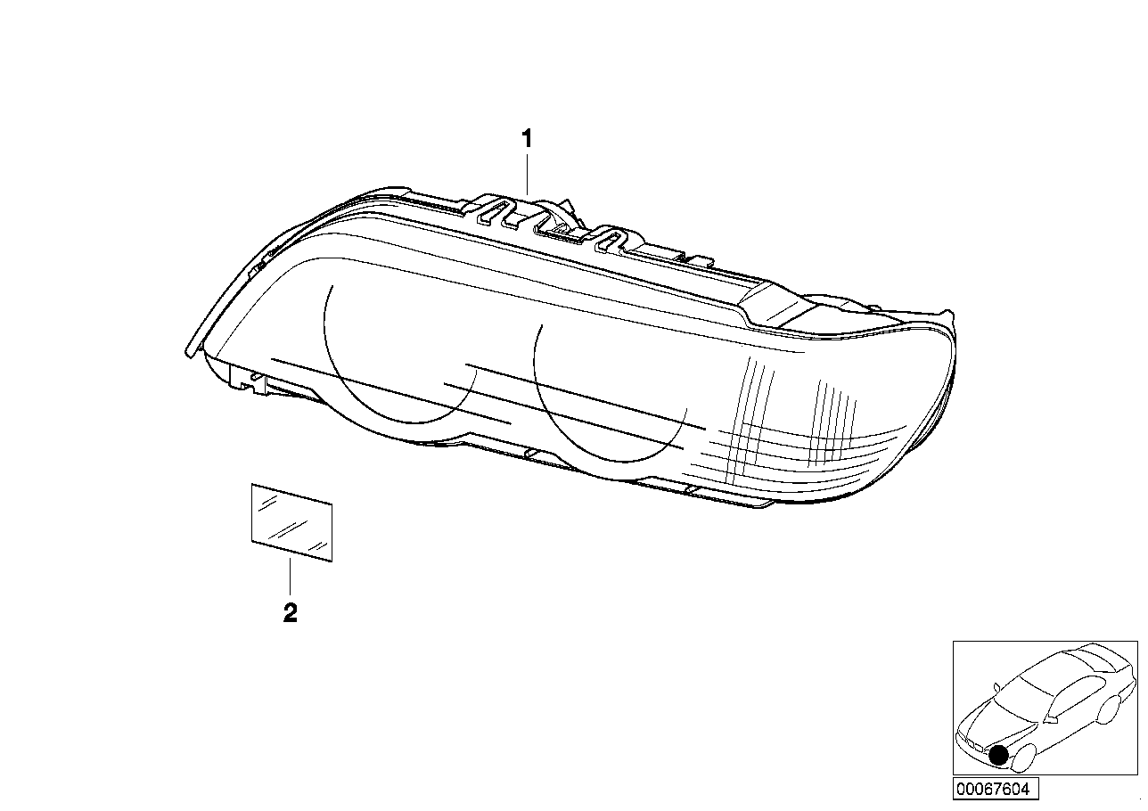 Genuine BMW 63126930233 E53 Headlight Xenon, Left (Inc. X5) | ML Performance US US Car Parts