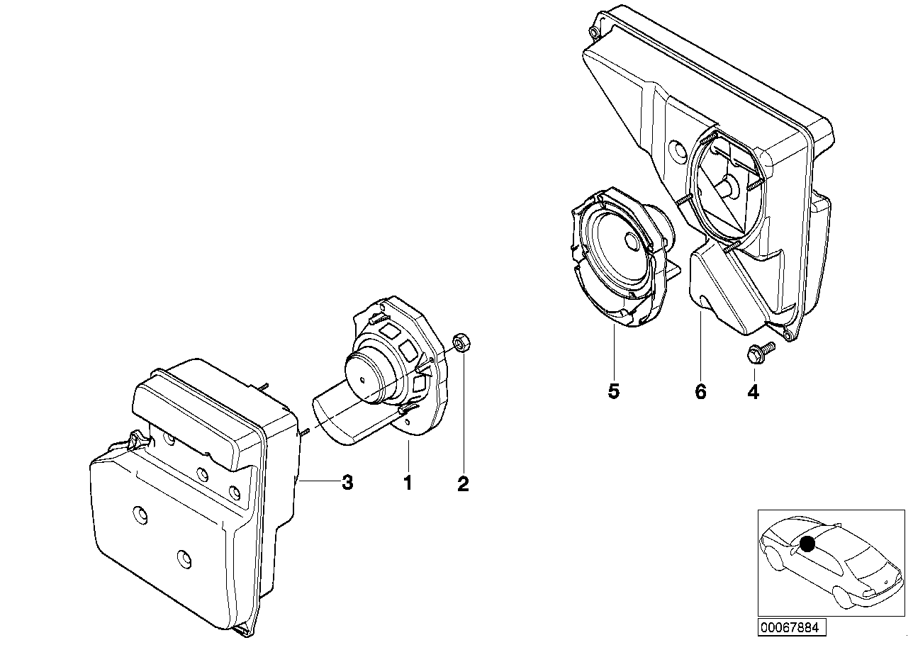 Genuine BMW 65138380571 E52 Loudspeaker Box, Left (Inc. Alpina V8 & Z8) | ML Performance US US Car Parts