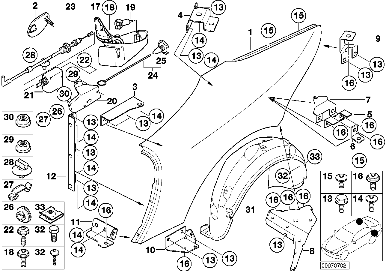 Genuine BMW 41357011668 E52 Screwed Flange, B Column Right (Inc. Alpina V8 & Z8) | ML Performance US US Car Parts