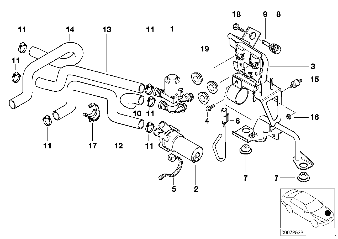 Genuine BMW 64218377247 E52 Water Hose Inlet 2 (Inc. Alpina V8 & Z8) | ML Performance US US Car Parts