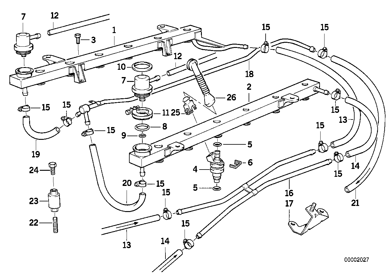 Genuine BMW 11611725819 E32 E31 Fuel Pipe Bracket (Inc. 750i, 750iL & 750iLS) | ML Performance US US Car Parts