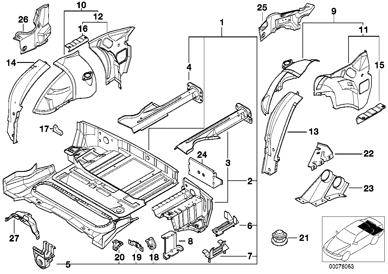 Genuine BMW 41122269468 E36 Exterior Right Rear Silencer Bracket (Inc. Z3 M) | ML Performance US US Car Parts