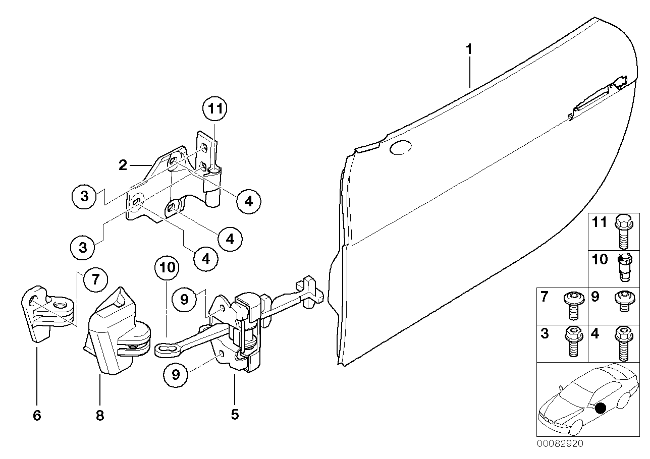 Genuine BMW 41517012879 E52 Door Hinge, Bottom Left (Inc. Alpina V8 & Z8) | ML Performance US US Car Parts
