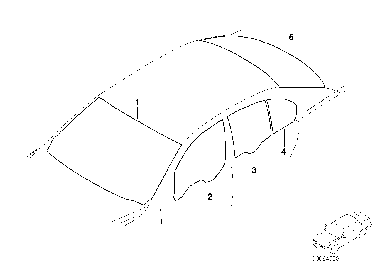 Genuine BMW 51338241258 E65 E66 Side Window, Green, Door, Front Right (Inc. 745Li, 740Li & 730d) | ML Performance US US Car Parts