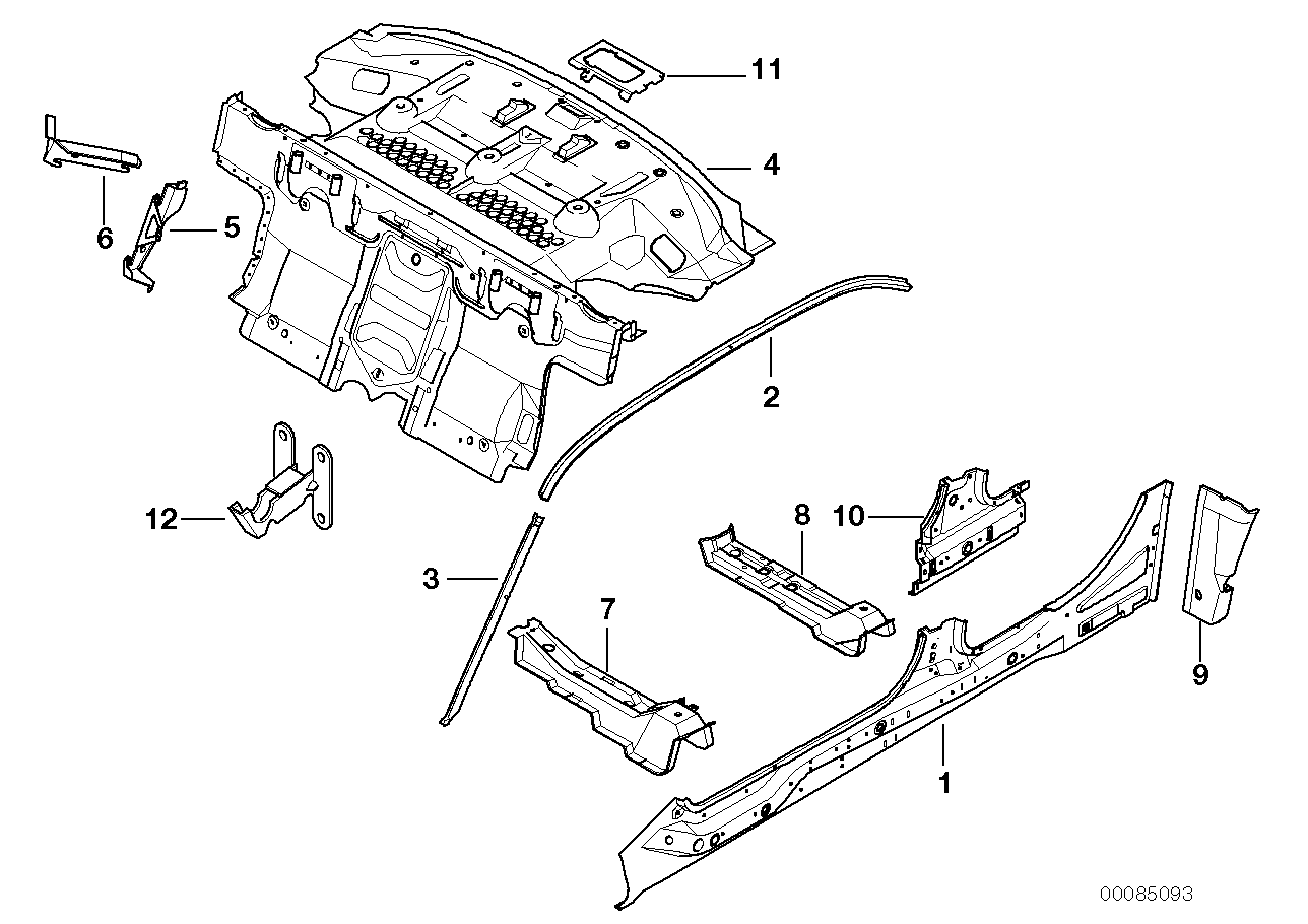 Genuine BMW 41118208912 E39 E38 Right Front Seat Console (Inc. 750iL, 525td & 735iL) | ML Performance US US Car Parts