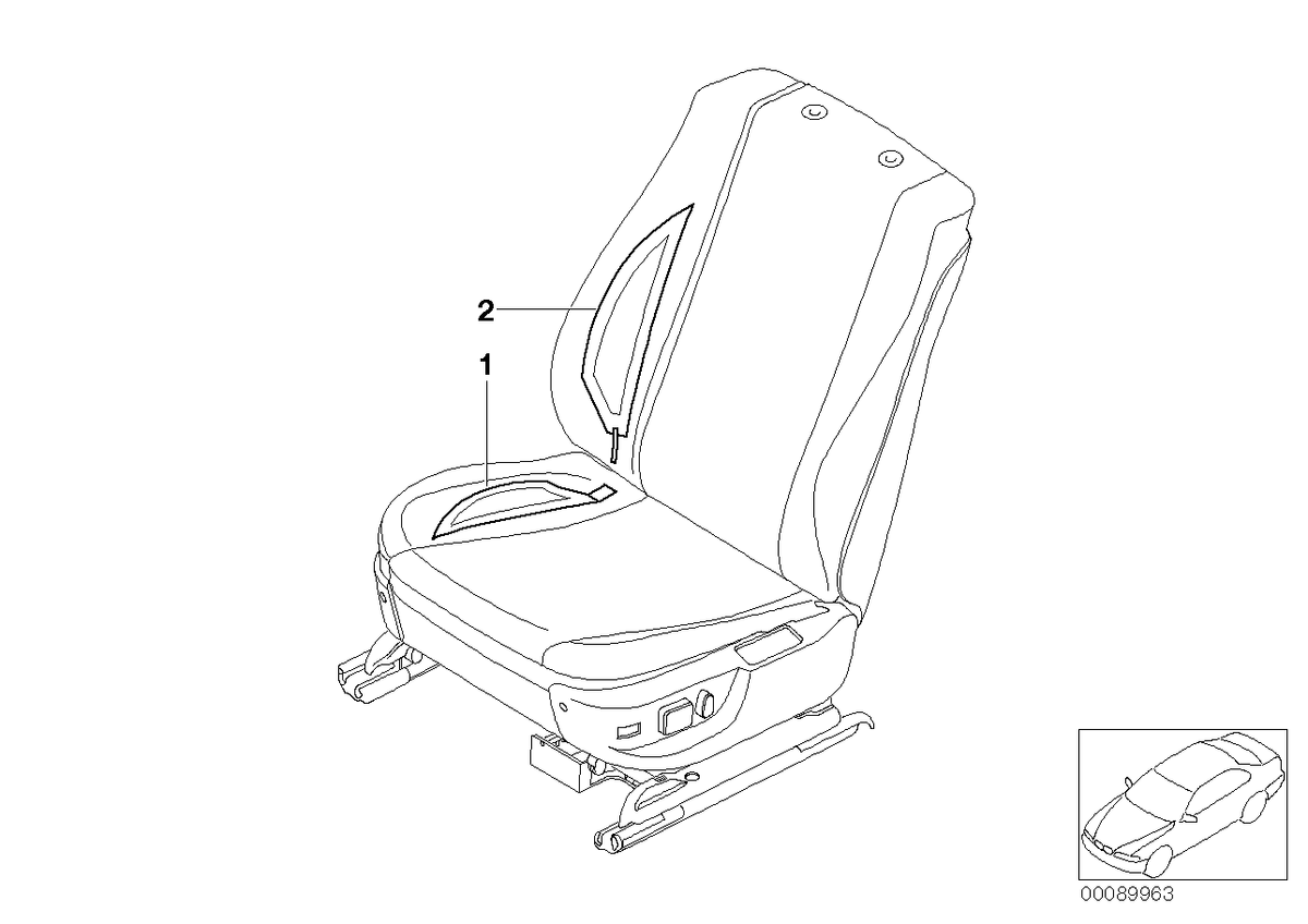 Genuine BMW 52102698278 E39 Seat Heating,Side Finisher,Front Right (Inc. M5) | ML Performance US US Car Parts
