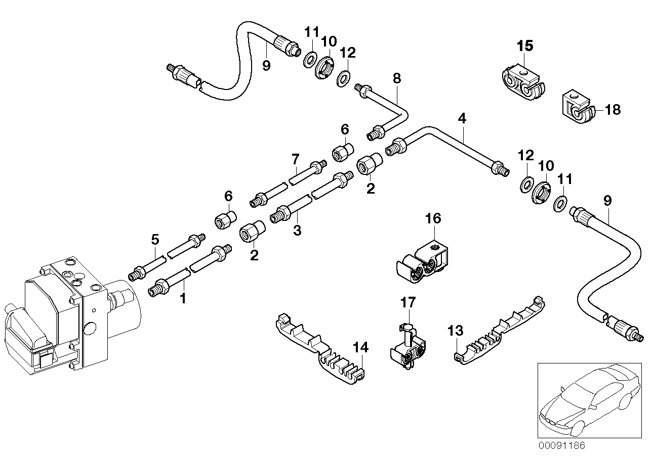 Genuine BMW 34326772608 E66 E65 E67 Pipe M10/M12 (Inc. 760Li, 740i & 745Li) | ML Performance US US Car Parts
