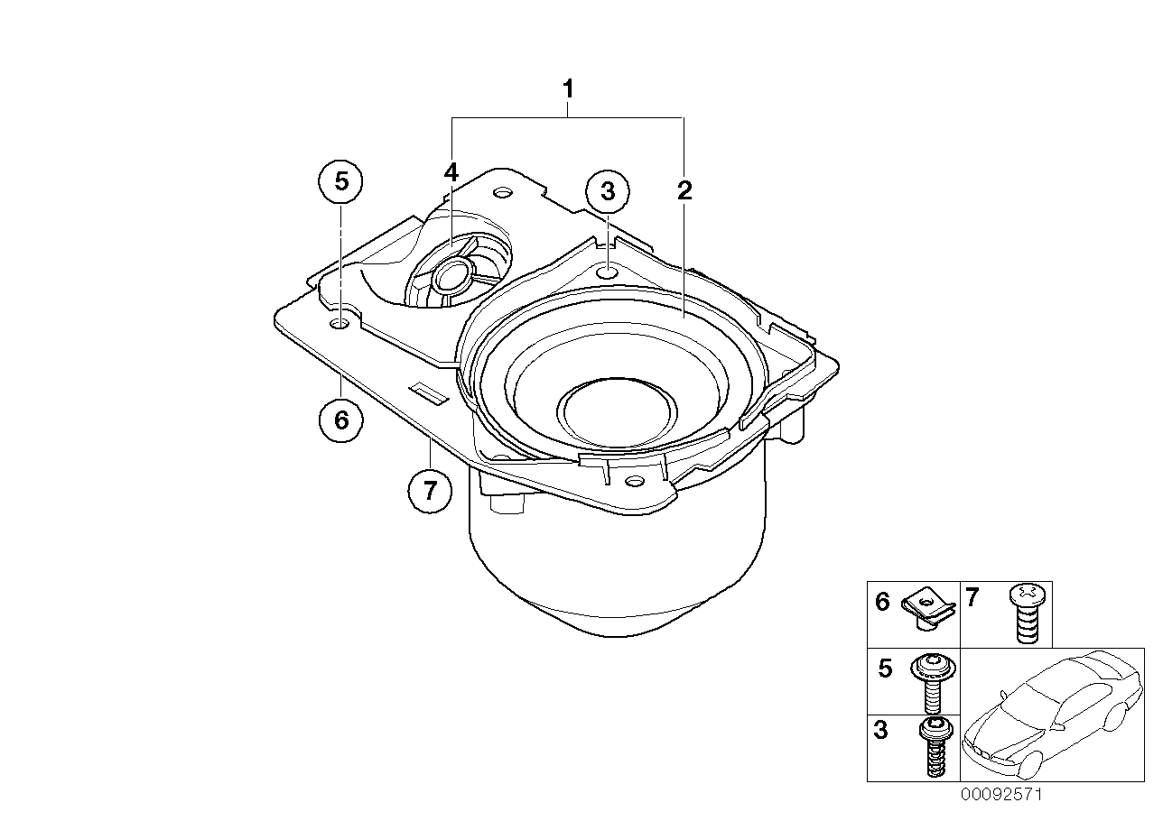 Genuine BMW 65139146978 E66 E65 E67 Loudspeaker Box, Right HIFI-SYSTEM (Inc. 745i, 745Li & 740Li) | ML Performance US US Car Parts