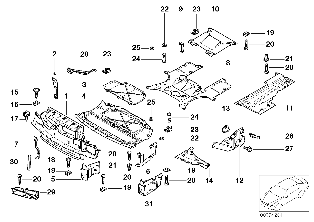 Genuine BMW 51718168196 E38 Upper Engine Compartment Cover Lid D=97MM (Inc. 750i, 730i & 750iLS) | ML Performance US Car Parts