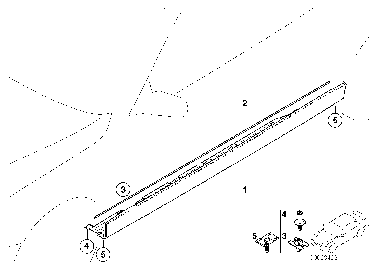 Genuine BMW 51718242716 E38 Right Door Sill Cover SCHWARZ (Inc. 740iL, 750iLP & 740iLP) | ML Performance US US Car Parts