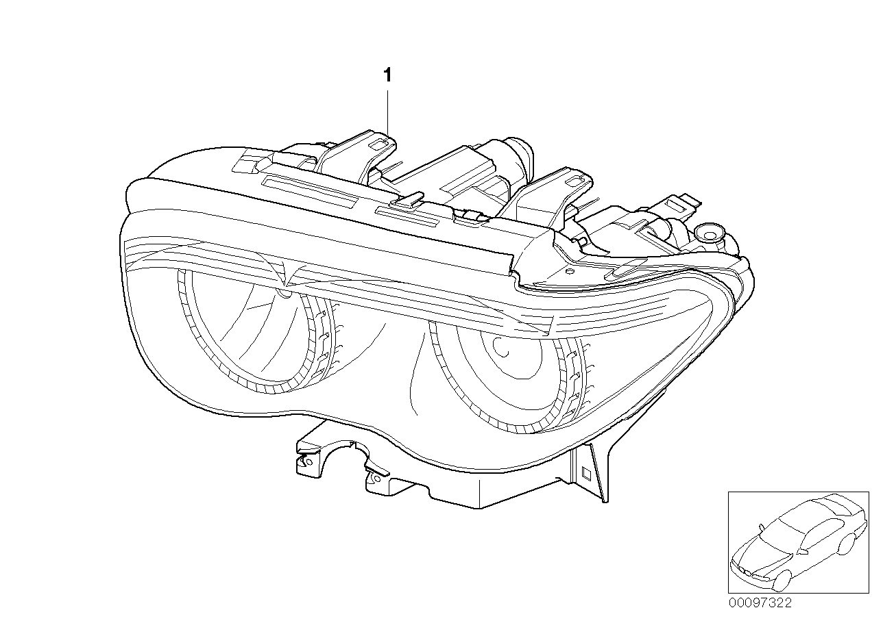 Genuine BMW 63127164722 E65 E66 Bi-Xenon Headlight Akl, Right (Inc. 760i, 745i & 745Li) | ML Performance US US Car Parts