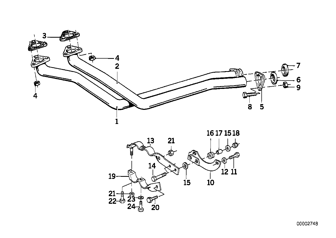 Genuine BMW 18111178075 E30 Exhaust Pipe ZYL.1-3 (Inc. 324d) | ML Performance US US Car Parts