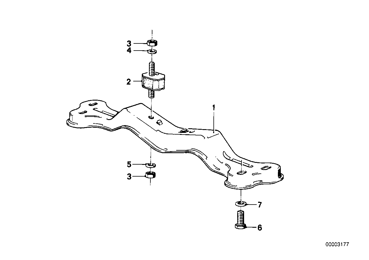 Genuine BMW 24711127682 E23 Cross Member (Inc. 733i & 735i) | ML Performance US US Car Parts