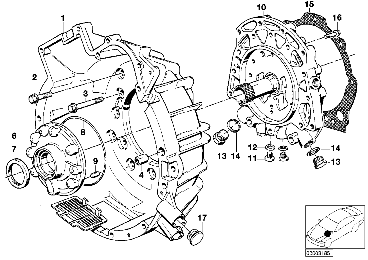 Genuine BMW 24411215383 E34 E28 E23 Converter Housing (Inc. 735i, 728i & 733i) | ML Performance US US Car Parts