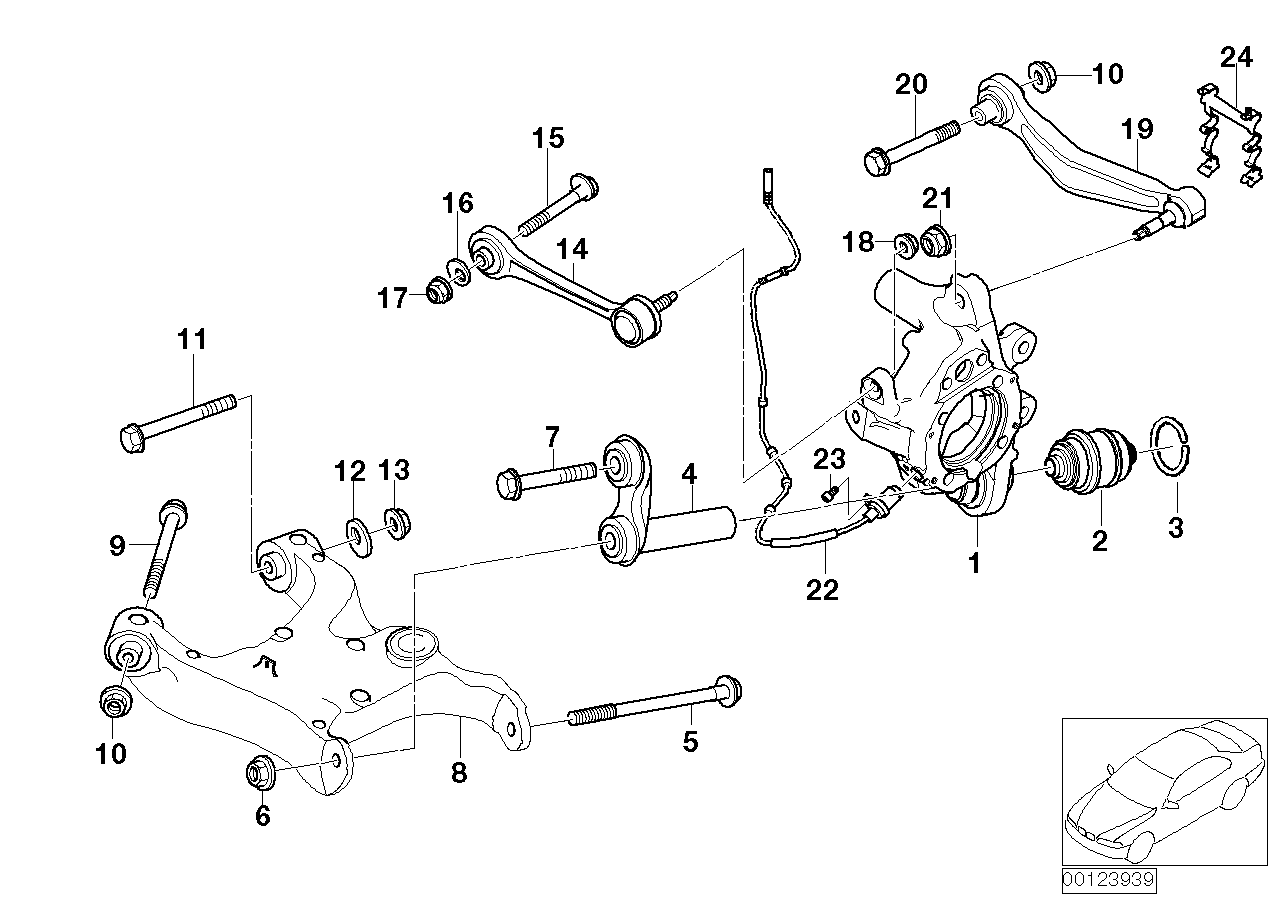 Genuine BMW 33326775080 E63 E64 Wheel Carrier, Rear Right (Inc. 760i, 730i & 635d) | ML Performance US US Car Parts