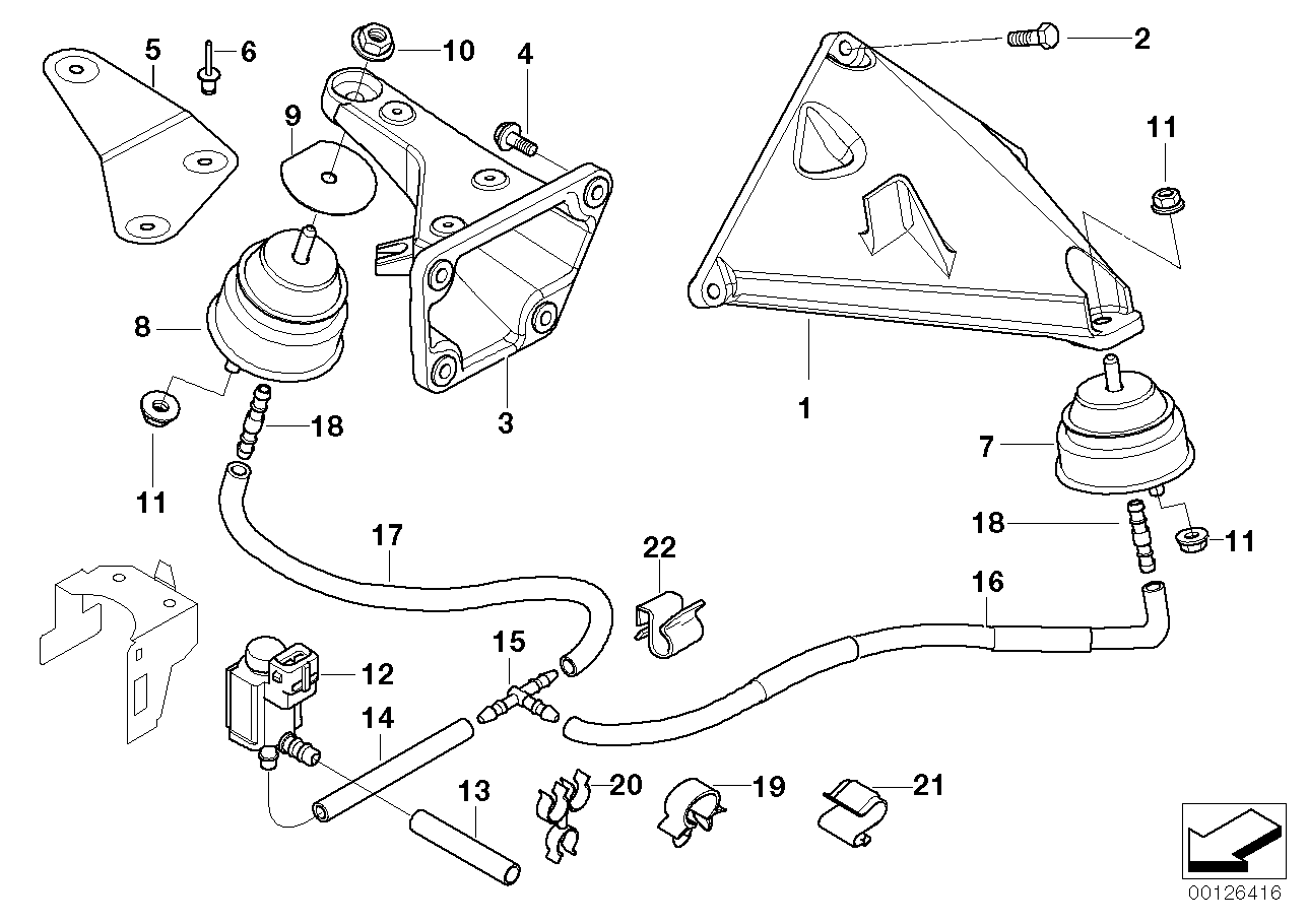 Genuine BMW 22116760557 E46 Engine Support, Left (Inc. 330Cd & 330d) | ML Performance US US Car Parts