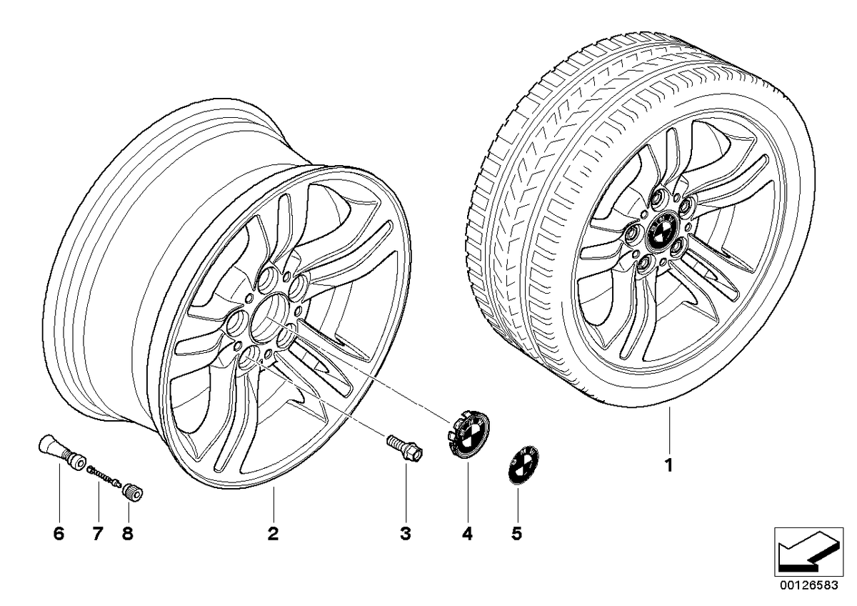 Genuine BMW 36113401200 E83 Light Alloy Rim 8JX17 ET:46 (Inc. X3) | ML Performance US US Car Parts