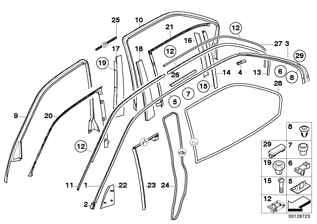 Genuine BMW 51348125382 E38 Moulding Window Frame Right SCHWARZ (Inc. 728i, 725tds & 730iL) | ML Performance US US Car Parts