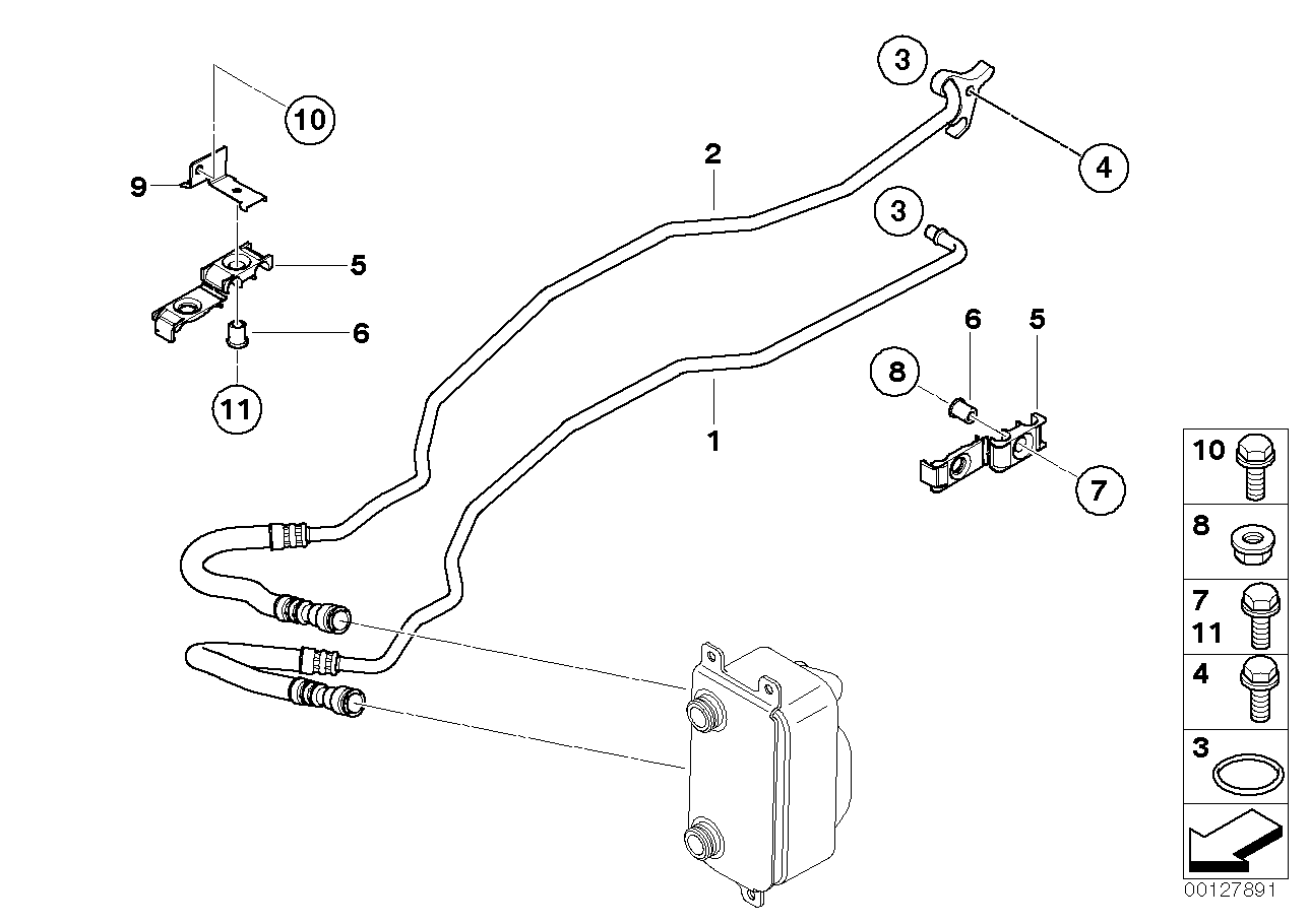 Genuine BMW 17227519269 E60 E61 Bracket Oil Pipe (Inc. 525i, 520i & 530i) | ML Performance US US Car Parts