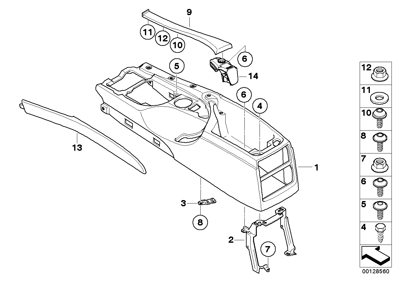 Genuine BMW 51169112024 E60 E61 Cover Center Console CREMEBEIGE (Inc. 520d, 530d & 525xi) | ML Performance US US Car Parts
