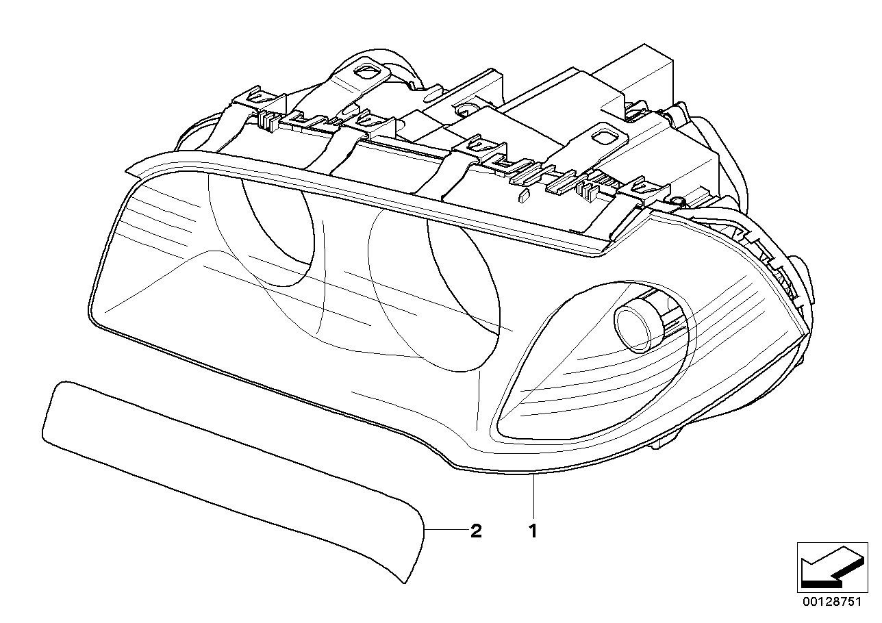 Genuine BMW 63123418396 E83 Bi-Xenon Headlight Akl, Right (Inc. X3) | ML Performance US US Car Parts